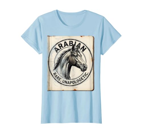 Mademark Arabian Rare Unapologetic Horse Portrait Design T-Shirt - size chart