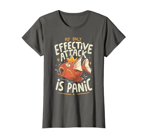Funny My Only Effective Attack Is Panic Tee Shirt Fish My Only Effective Attack is Panic T-Shirt - size chart