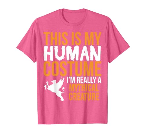 This is My Human Costume Mythical Creature - Halloween Funny T-Shirt - size chart
