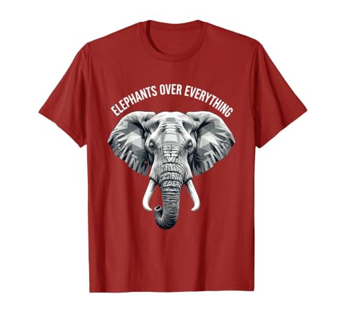 Mademark Elephants Over Everything Elephant Lover Design T-Shirt - Men - size chart