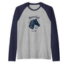 Mademark Horse Girl For Life Equestrian Passion Horseshoe Luck Raglan Baseball Tee - size chart