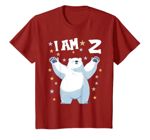 2 years old 2nd birthday Polar Bear Kids 2 Years Old 2 Birthday Polar Bears Boy Girl Polar Bear T-Shirt - size chart