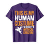 This is My Human Costume Mythical Creature - Halloween Funny T-Shirt - size chart