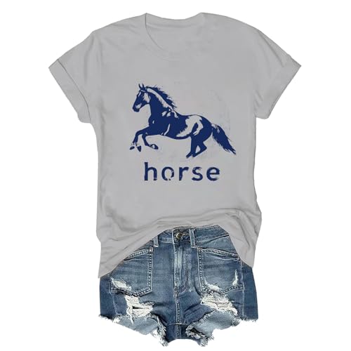 Pukcoun Horse Shirt Horse Lover V-Neck Shirt Retro Graphics T-Shirt Unisex - size chart