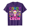 Candy Land Candy Crew Party Halloween Costumes T-Shirt - size chart