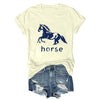 Pukcoun Horse Shirt Horse Lover V-Neck Shirt Retro Graphics T-Shirt Unisex - size chart