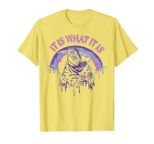 Funny It Is What It Is Tee Shirt It's What It is: Death, Skeleton T-Shirt - size chart
