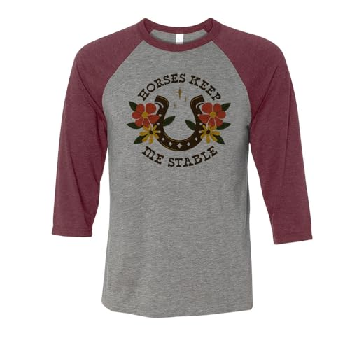 TeesAndTankYou Horses Keep Me Stable Three-Quarter Raglan Sleeve Baseball Shirt Unisex - size chart