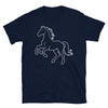 Generic Horse T-Shirt, Horse Silhouette Outline Graphic Equestrian Riding #25D3 - Navy