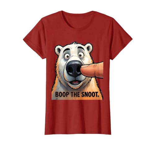 Mademark Boop The Snoot Funny Polar Bear Design T-Shirt - size chart