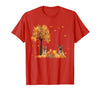 Funny German Shepherd Thanksgiving Halloween German Shepherd Autumn Leaf Fall Dog Thanksgiving Halloween T-Shirt - size chart