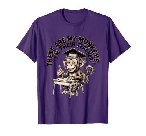 Mademark These Are My Monkeys I'm Their Teacher Circus Design T-Shirt - Men - size chart