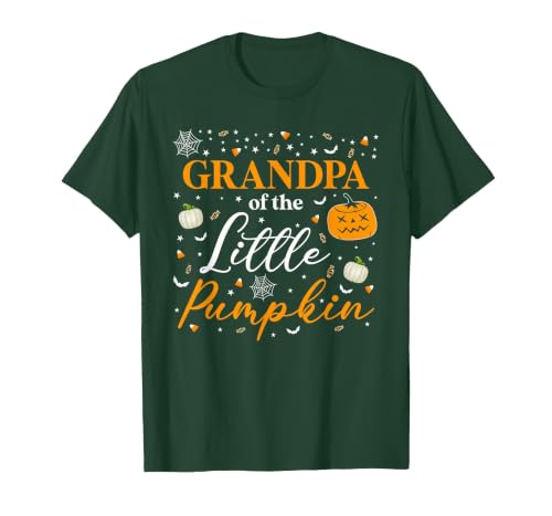 Little Pumpkin Halloween Family Matching Costumes Grandpa of The Little Pumpkin Family Matching Halloween T-Shirt - size