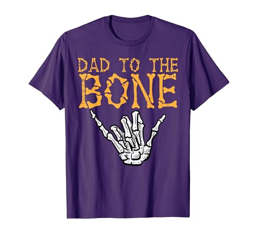 Mens Halloween Shirts For Dad Daddy Papa Men Halloween Dad to The Bone Skeleton Hand Fun Papa Costume Men T-Shirt - size