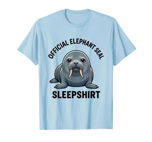 Mademark Official Elephant Seal Sleepshirt Cute Animal Humor T-Shirt - Men - size chart