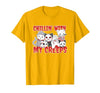 Chillin With My Creeps Apparel Chillin with My Creeps Cat Horror Killer Halloween Costume T-Shirt - size chart