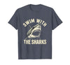 Mademark Swim With the Sharks Mens Ocean Predator Design T-Shirt - size chart