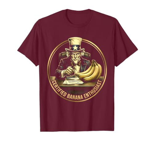 Mademark Certified Banana Enthusiast Funny Monkey Design T-Shirt - Men - size chart