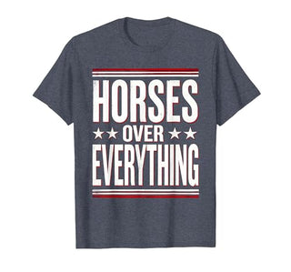Mademark Horses Over Everything Equestrian Design T-Shirt - Men - size chart