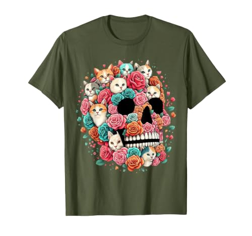 TS - SHOP - Kitty Skeleton Halloween Costume Idea Cat Skull - Kitty Skeleton Halloween Costume Idea T-Shirt - size chart