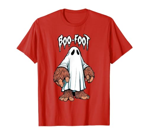Spooky Bigfoot Sasquatch Ghost Halloween Humor Fun Boo Foot Bigfoot Ghost Sasquatch Halloween Funny Humor T-Shirt - size