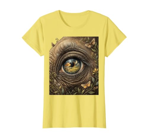 Mademark Elephant Eye Landscape Reflection Wildlife Art T-Shirt - Women - size chart