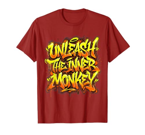 Mademark Unleash the Inner Monkey Fun Primate Design T-Shirt - Men - size chart