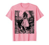 Alice in Wonderland - Down the Rabbit Hole Fantasy Vintage T-Shirt — design detail