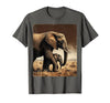 Mademark Mama and Baby Elephant Walk Together T-Shirt - Men - size chart
