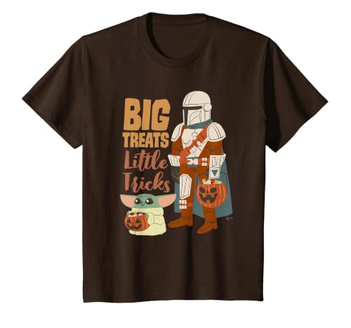 Star Wars Grogu The Mandalorian Halloween Big Treats T-Shirt - size chart