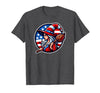 Witch American Patriotic Halloween USA T-Shirt - size chart