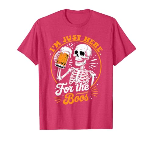Boos Halloween Costume Cute skeleton I'm Just Here for The Boos Halloween Costume Skeleton Cute T-Shirt - size chart