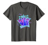 Stranger Things Starcourt Mall Vintage Neon Group Portrait T-Shirt - size chart
