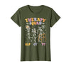 Speech Occupational Physical Therapy Halloween Therapy Squad SLP OT PT Halloween Speech Physical Skeleton T-Shirt - size