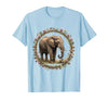 Mademark Be Kind Elephant Nudging Baby Bird Illustration T-Shirt - size chart