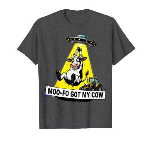Mademark Moo-FO Got My Cow Alien Abduction Design T-Shirt - size chart