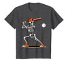 Funny Halloween Skeleton Sports Boys Costume Baseball Skeleton Spooky Boys Halloween Baseball Player T-Shirt - size chart