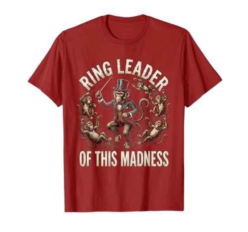Mademark Ring Leader Of This Madness Circus Monkey Design T-Shirt - Men - size chart
