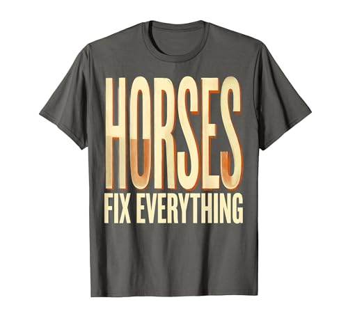 Mademark Horses Fix Everything Equestrian Design T-Shirt - Men - size chart