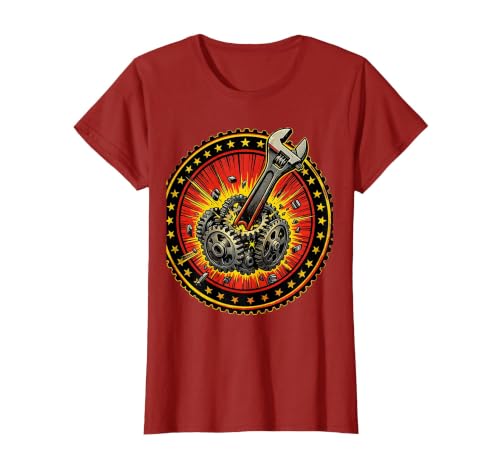 Mademark Monkey Wrench in the Gears Graphic Design T-Shirt - Women - size chart