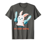 My Spirit Animal Cute Rabbit with Chainsaw T-Shirt — design detail