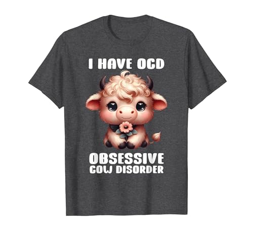 Funny Cow Apparel I Have OCD Obsessive Cow Disorder Cow Lover Farmer T-Shirt - size chart