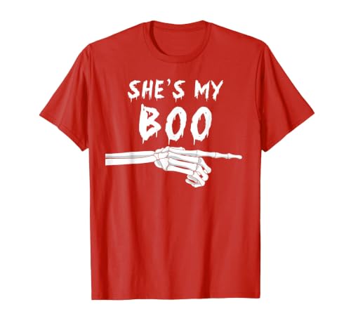 Miftees Matching Halloween Tees She's My Boo Matching Halloween Costume She's My Boo T-Shirt - size chart