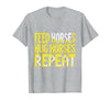 Mademark Feed Horses Hug Horses Repeat Riding Design T-Shirt - Men - size chart