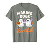 Dog Lover Spooky Grooming Groomer Attire Pet Groomer Funny Halloween Making Dogs Bootiful T-Shirt - size chart
