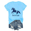 Pukcoun Horse Shirt Horse Lover V-Neck Shirt Retro Graphics T-Shirt Unisex - size chart
