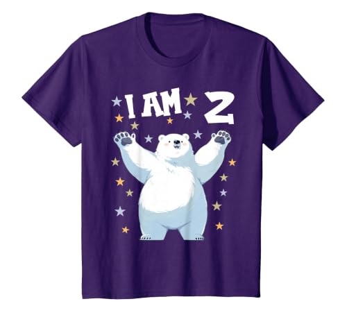 2 years old 2nd birthday Polar Bear Kids 2 Years Old 2 Birthday Polar Bears Boy Girl Polar Bear T-Shirt - size chart