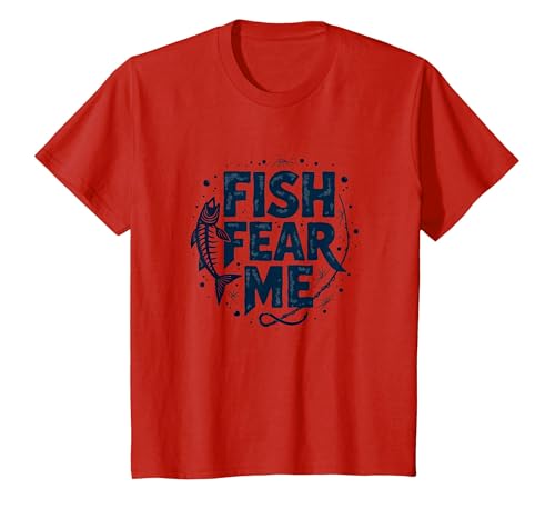 Mademark Fish Fear Me Funny Fishing for Men Angler Humor Quote T-Shirt - size chart