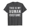 Funny Halloween Pumpkin Tee Gifts This is My Human Costume Funny Halloween Shirt Top - size chart