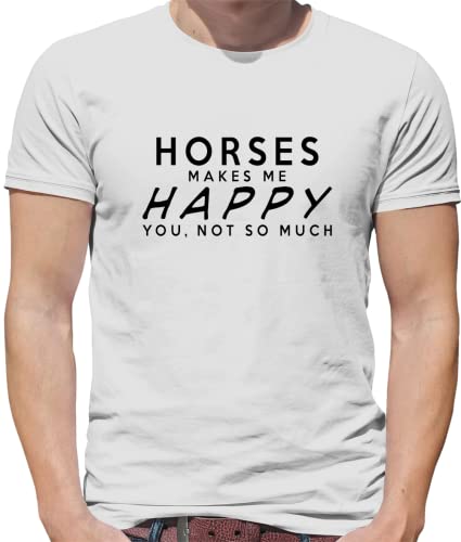 Dressdown Horses Makes Me Happy - Mens Premium Cotton T-Shirt - size chart